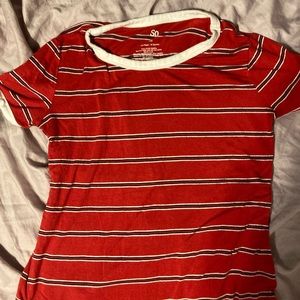 red stripe tee